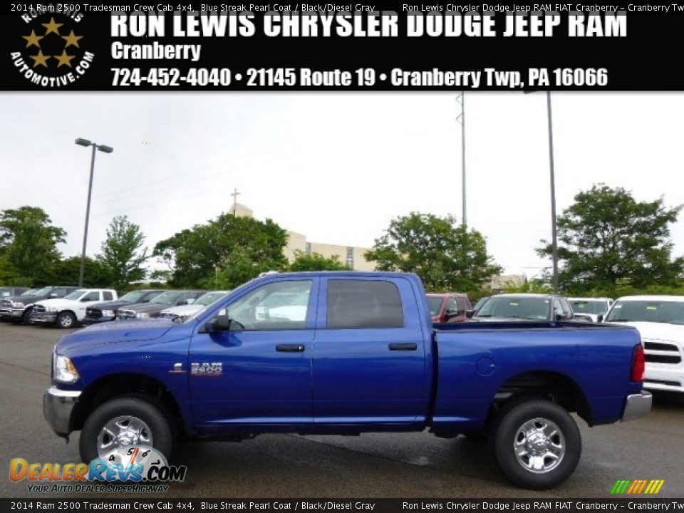 2014 Ram 2500 Tradesman Crew Cab 4x4 Blue Streak Pearl Coat / Black/Diesel Gray Photo #1
