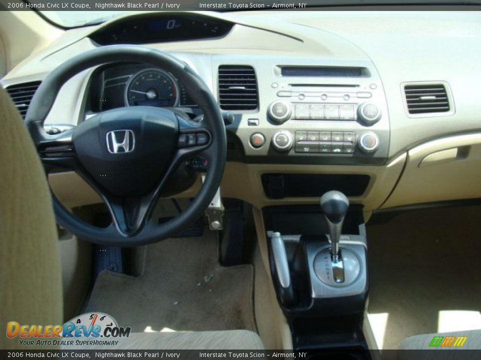 2006 Honda Civic LX Coupe Nighthawk Black Pearl / Ivory Photo #11