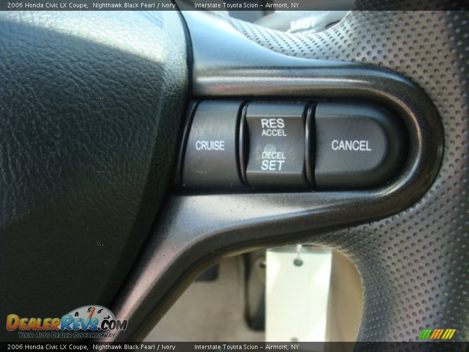 2006 Honda Civic LX Coupe Nighthawk Black Pearl / Ivory Photo #13