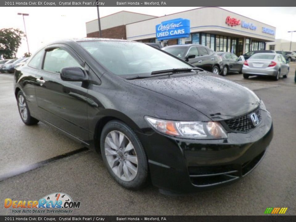 2011 Honda Civic EX Coupe Crystal Black Pearl / Gray Photo #1
