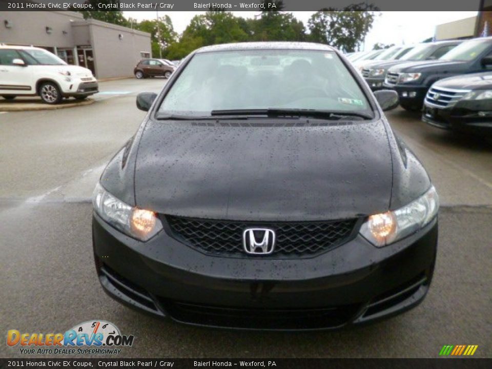 2011 Honda Civic EX Coupe Crystal Black Pearl / Gray Photo #2