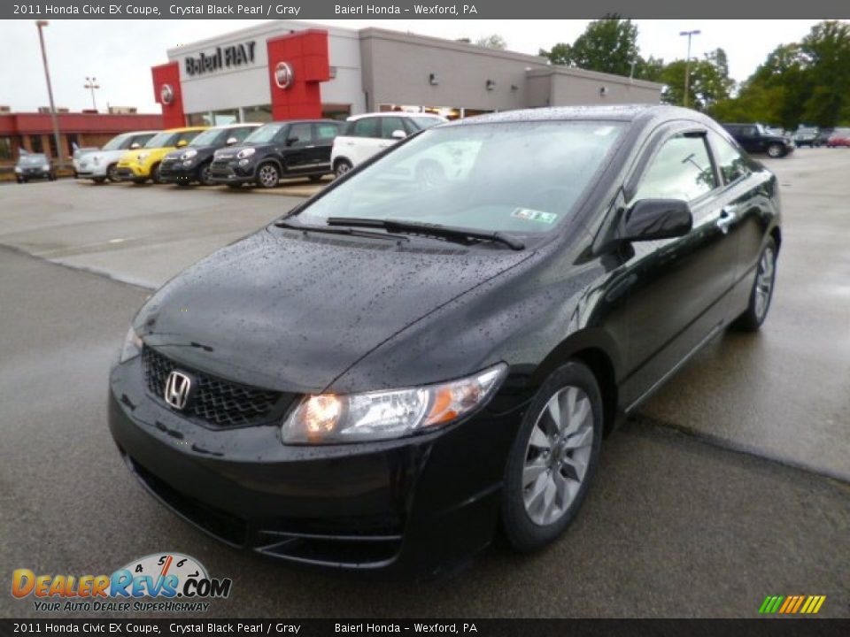 2011 Honda Civic EX Coupe Crystal Black Pearl / Gray Photo #3