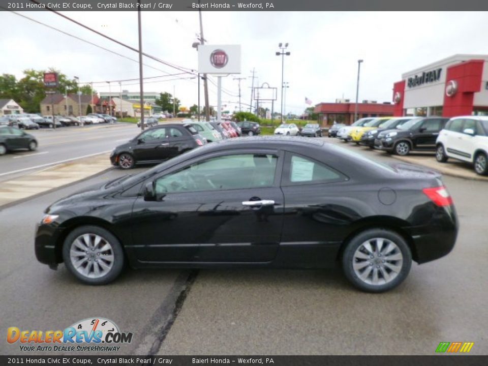 2011 Honda Civic EX Coupe Crystal Black Pearl / Gray Photo #4
