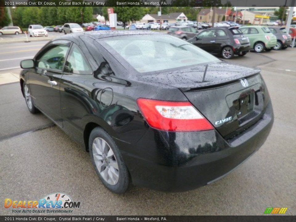 2011 Honda Civic EX Coupe Crystal Black Pearl / Gray Photo #5