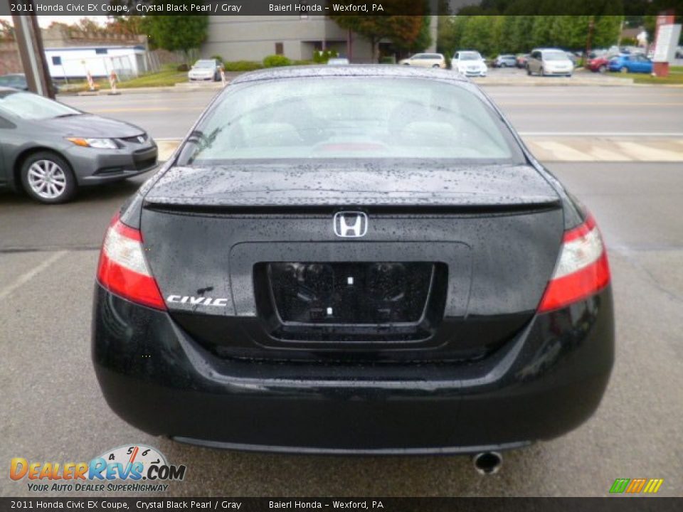 2011 Honda Civic EX Coupe Crystal Black Pearl / Gray Photo #6