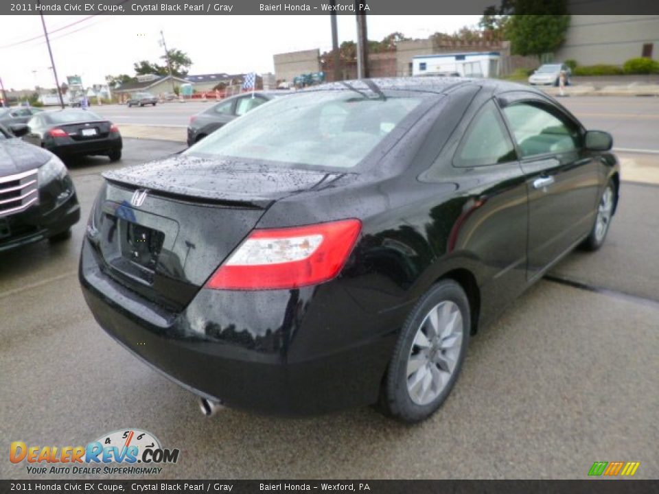 2011 Honda Civic EX Coupe Crystal Black Pearl / Gray Photo #7
