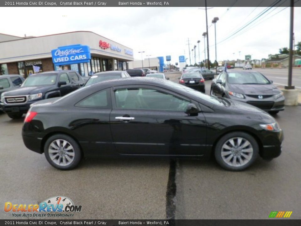 2011 Honda Civic EX Coupe Crystal Black Pearl / Gray Photo #8