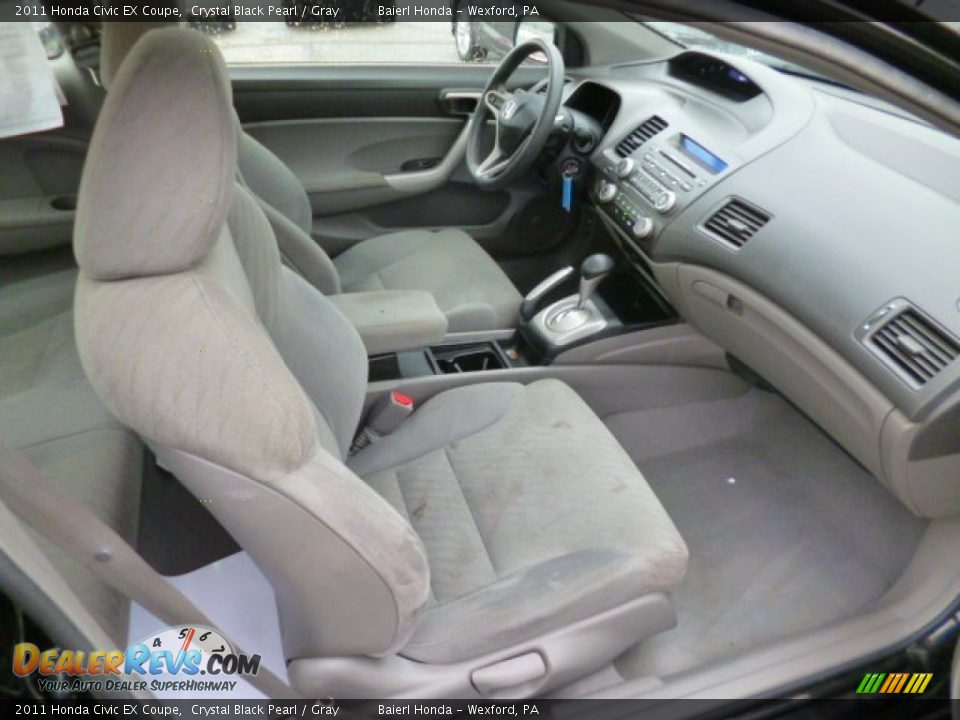 2011 Honda Civic EX Coupe Crystal Black Pearl / Gray Photo #10