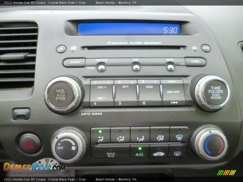 2011 Honda Civic EX Coupe Crystal Black Pearl / Gray Photo #19