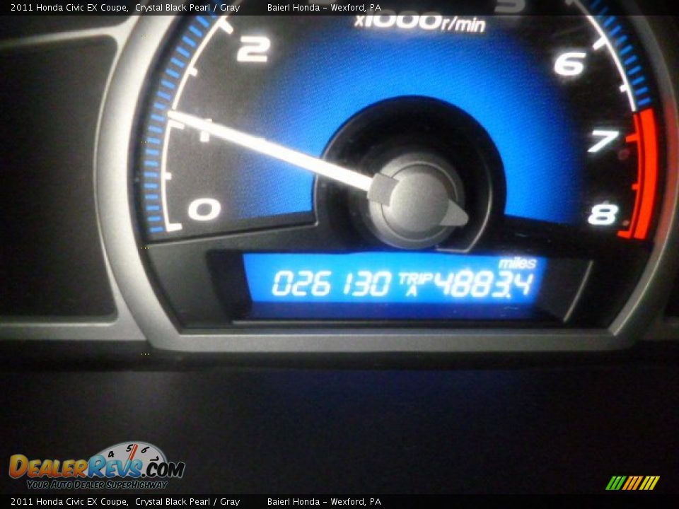2011 Honda Civic EX Coupe Crystal Black Pearl / Gray Photo #20