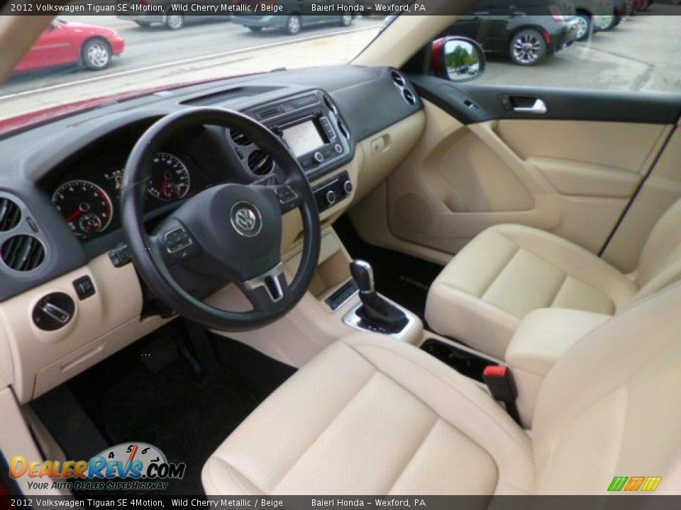 Beige Interior - 2012 Volkswagen Tiguan SE 4Motion Photo #16