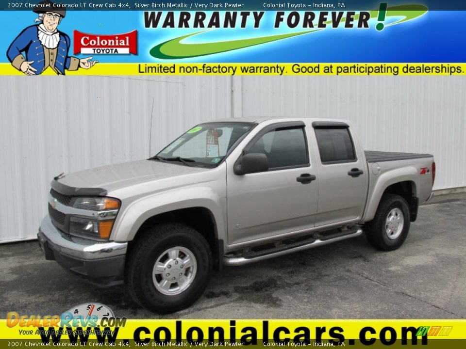 2007 Chevrolet Colorado LT Crew Cab 4x4 Silver Birch Metallic / Very Dark Pewter Photo #1