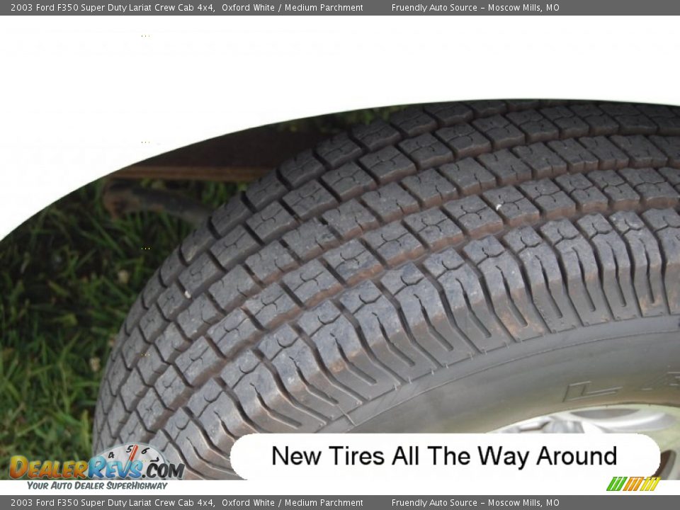 2003 Ford F350 Super Duty Lariat Crew Cab 4x4 Oxford White / Medium Parchment Photo #15