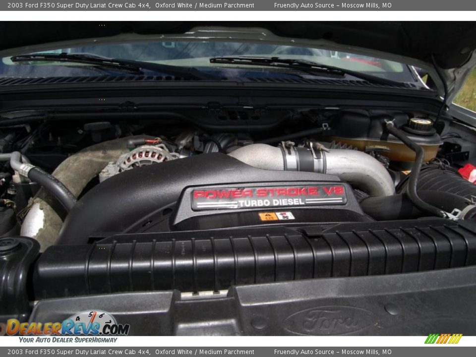 2003 Ford F350 Super Duty Lariat Crew Cab 4x4 Oxford White / Medium Parchment Photo #23