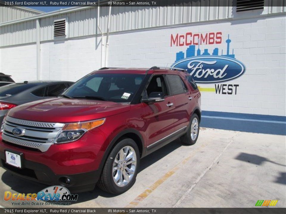 2015 Ford Explorer XLT Ruby Red / Charcoal Black Photo #3
