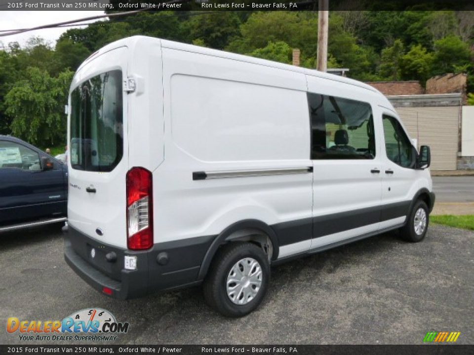 2015 Ford Transit Van 250 MR Long Oxford White / Pewter Photo #8