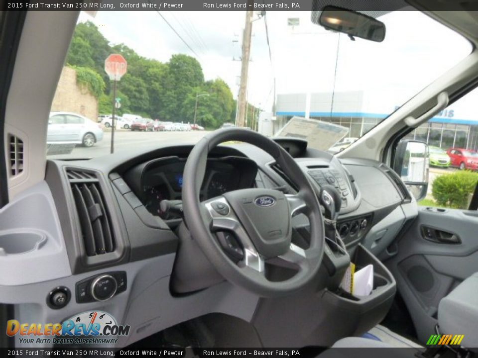 2015 Ford Transit Van 250 MR Long Oxford White / Pewter Photo #14