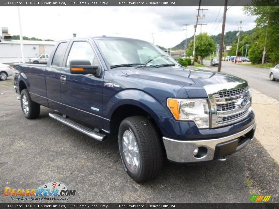2014 Ford F150 XLT SuperCab 4x4 Blue Flame / Steel Grey Photo #2