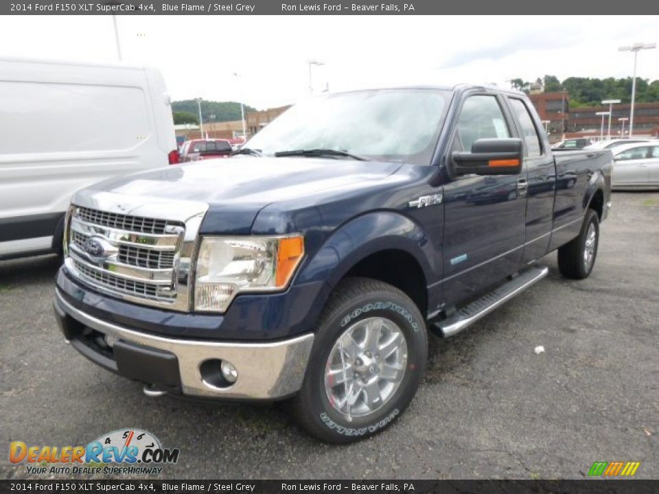 2014 Ford F150 XLT SuperCab 4x4 Blue Flame / Steel Grey Photo #4