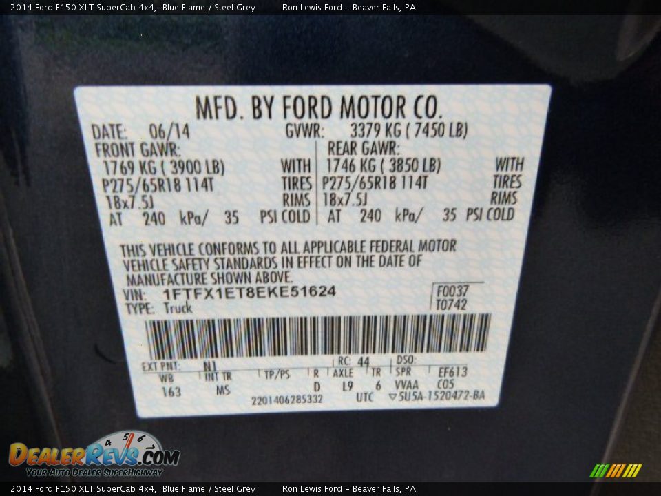 2014 Ford F150 XLT SuperCab 4x4 Blue Flame / Steel Grey Photo #20
