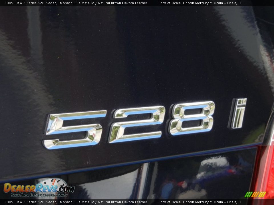 2009 BMW 5 Series 528i Sedan Monaco Blue Metallic / Natural Brown Dakota Leather Photo #9