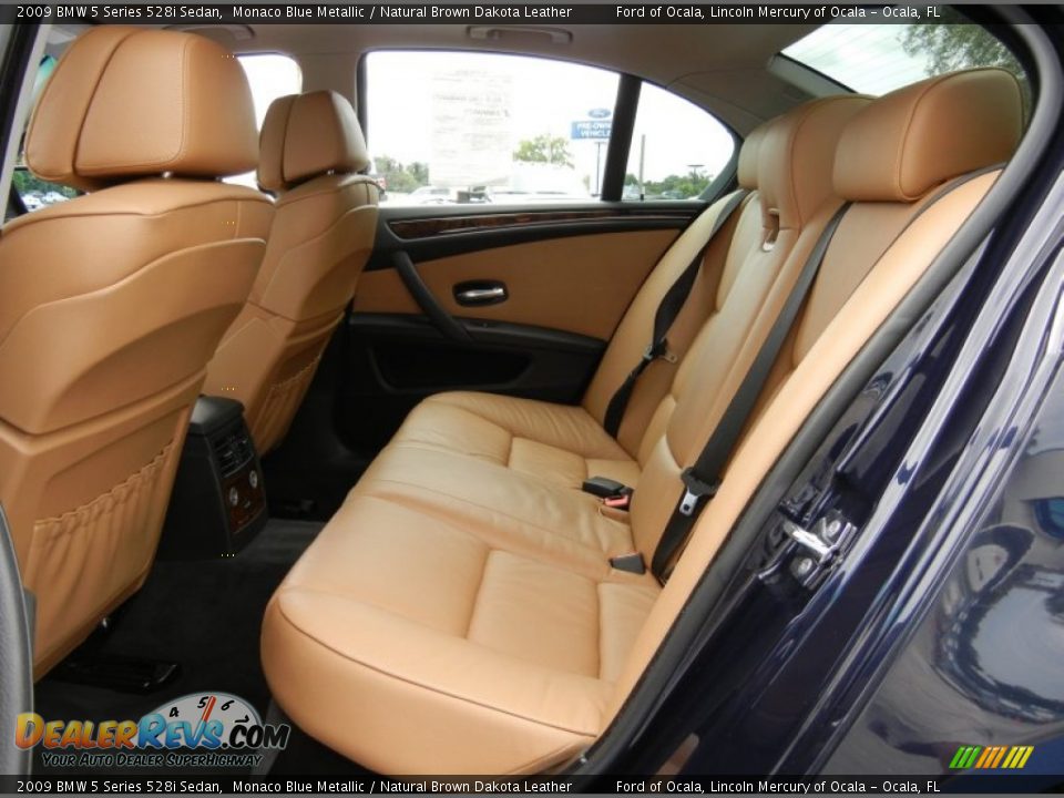 2009 BMW 5 Series 528i Sedan Monaco Blue Metallic / Natural Brown Dakota Leather Photo #15