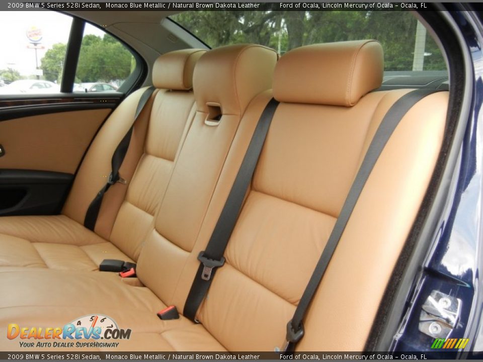 2009 BMW 5 Series 528i Sedan Monaco Blue Metallic / Natural Brown Dakota Leather Photo #16