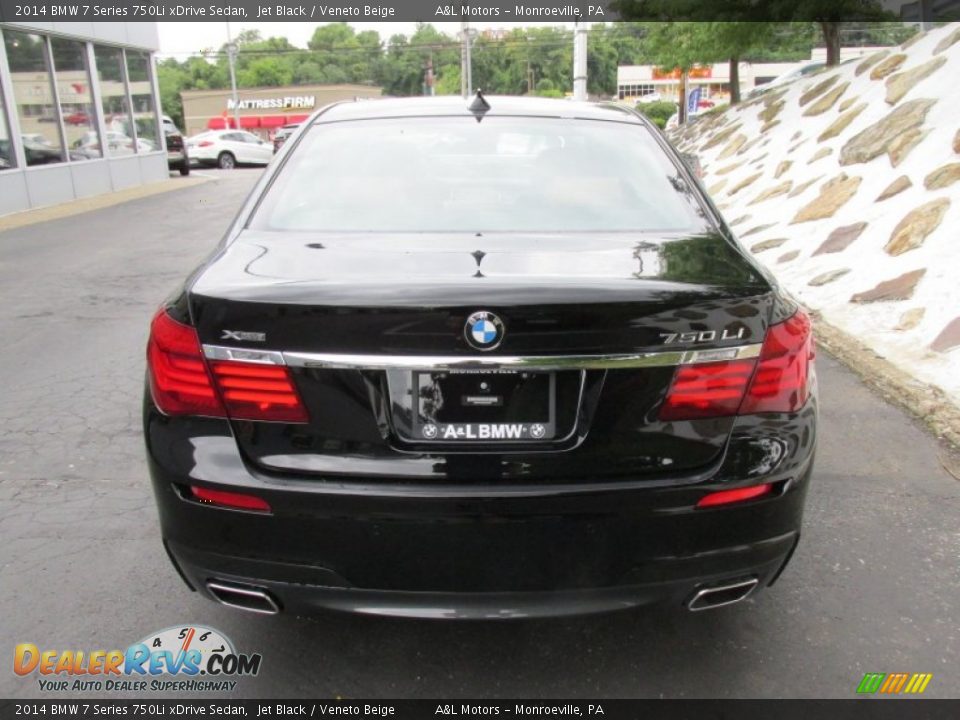 2014 BMW 7 Series 750Li xDrive Sedan Jet Black / Veneto Beige Photo #5