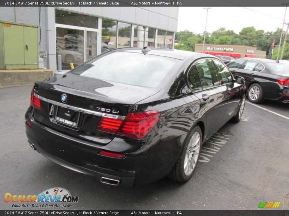 2014 BMW 7 Series 750Li xDrive Sedan Jet Black / Veneto Beige Photo #6