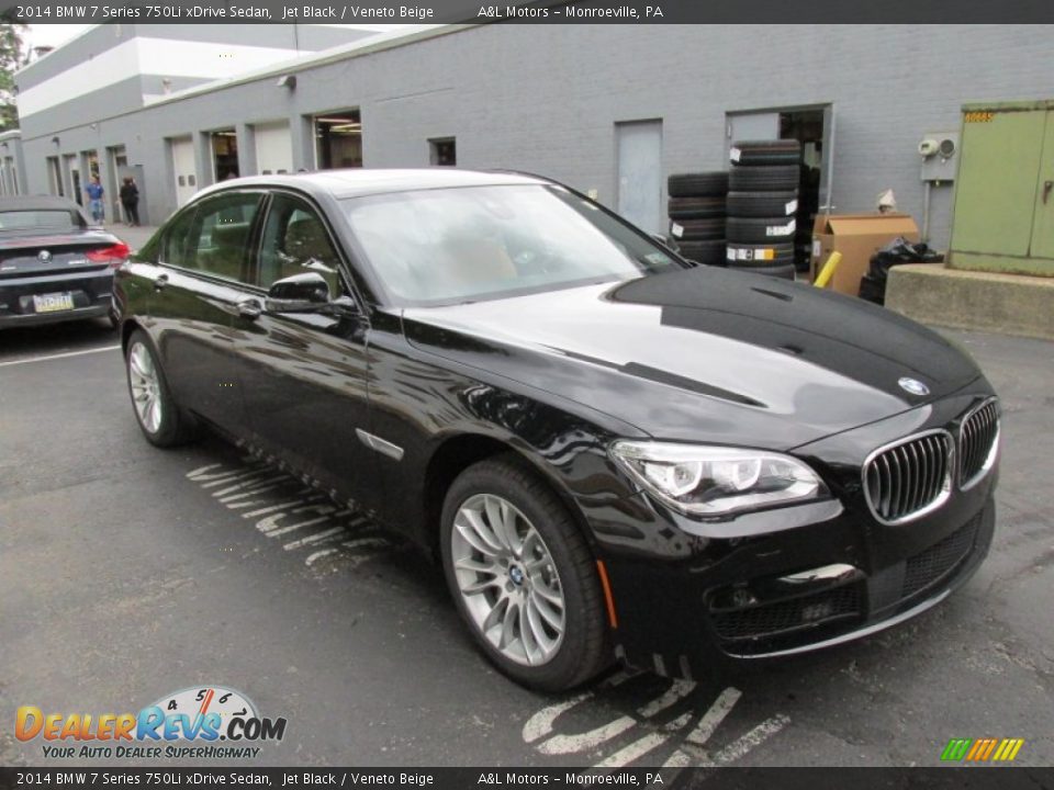 2014 BMW 7 Series 750Li xDrive Sedan Jet Black / Veneto Beige Photo #7