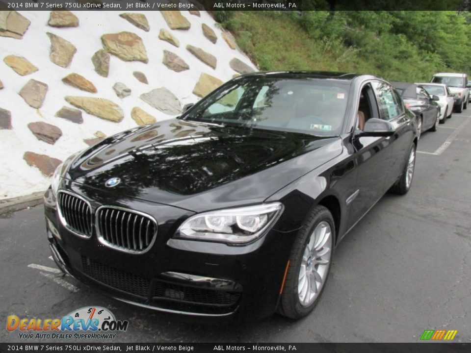 2014 BMW 7 Series 750Li xDrive Sedan Jet Black / Veneto Beige Photo #9