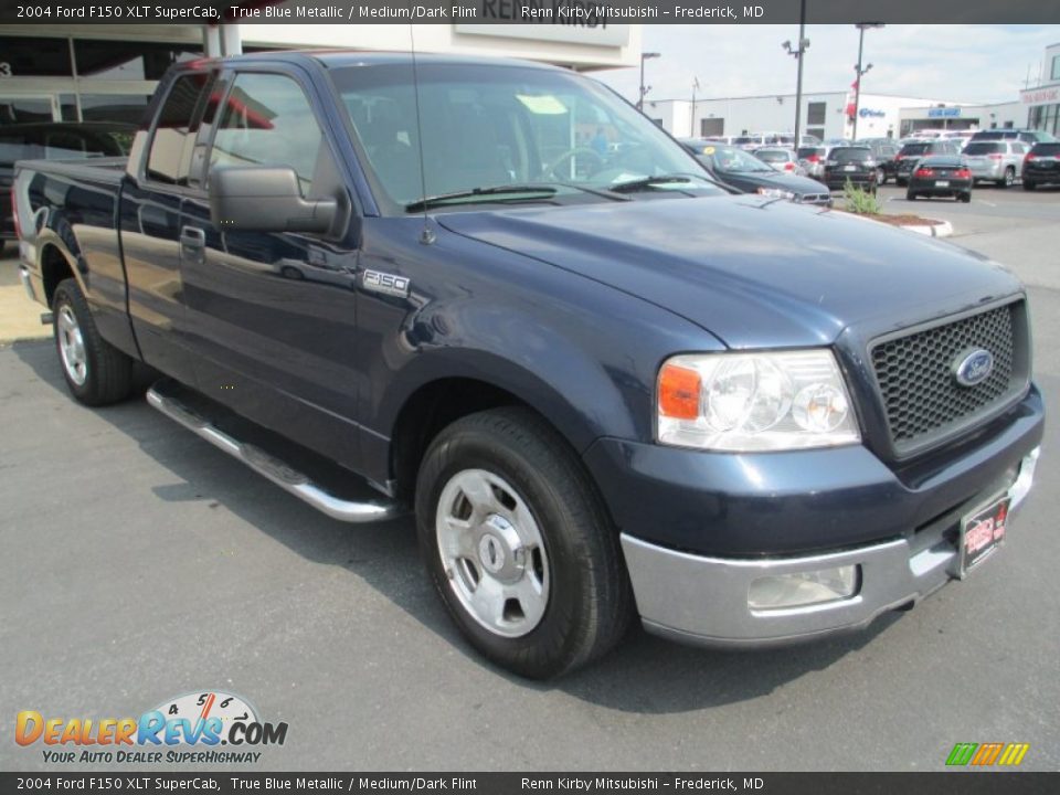 2004 Ford F150 XLT SuperCab True Blue Metallic / Medium/Dark Flint Photo #1