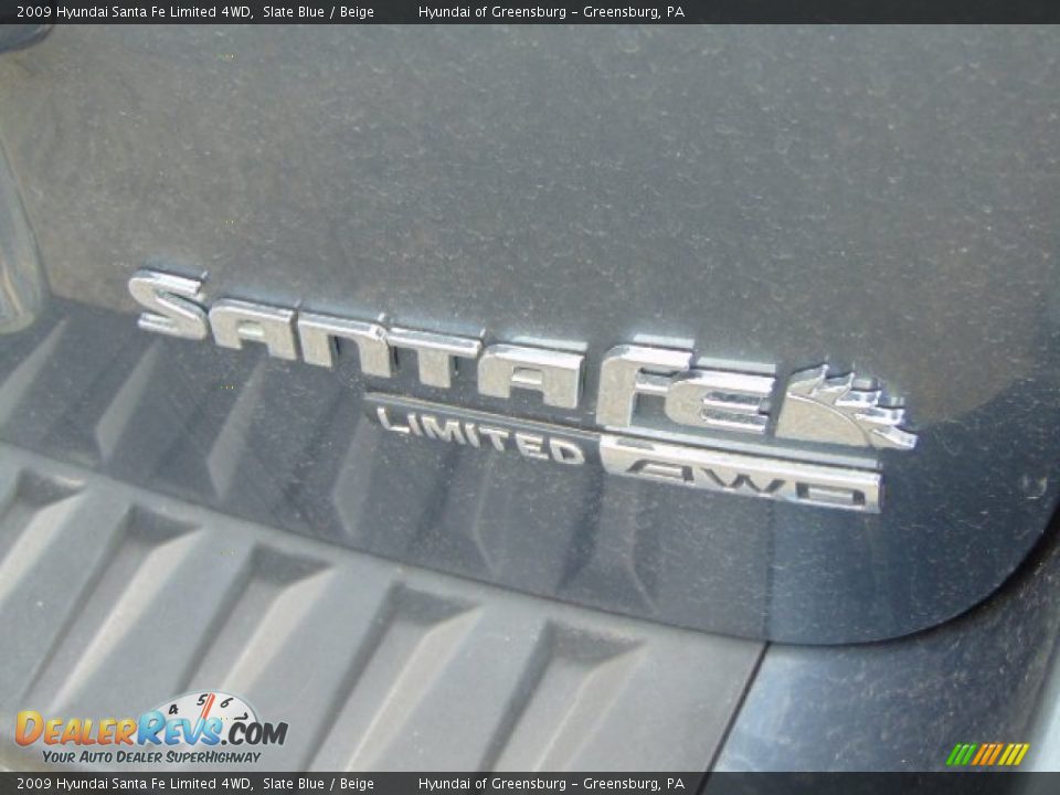 2009 Hyundai Santa Fe Limited 4WD Slate Blue / Beige Photo #9