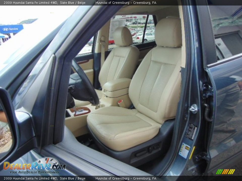 2009 Hyundai Santa Fe Limited 4WD Slate Blue / Beige Photo #14