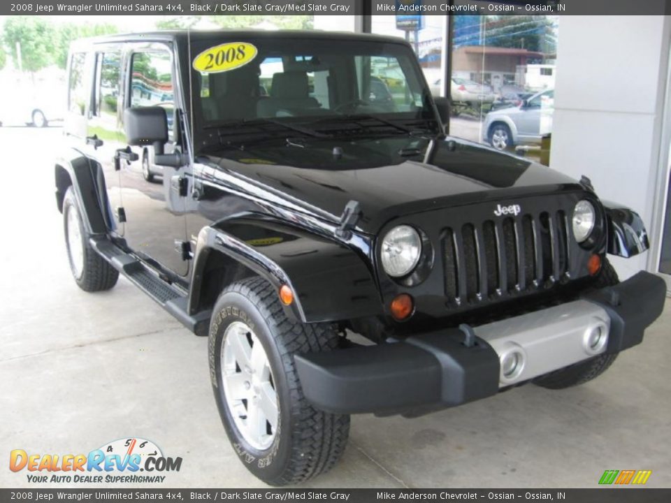 2008 Jeep Wrangler Unlimited Sahara 4x4 Black / Dark Slate Gray/Med Slate Gray Photo #1