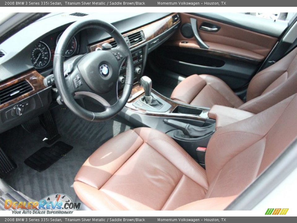 2008 BMW 3 Series 335i Sedan Titanium Silver Metallic / Saddle Brown/Black Photo #11
