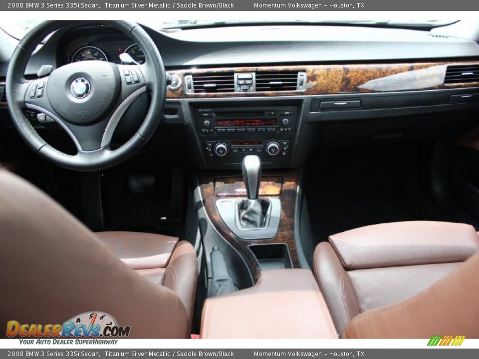 2008 BMW 3 Series 335i Sedan Titanium Silver Metallic / Saddle Brown/Black Photo #28