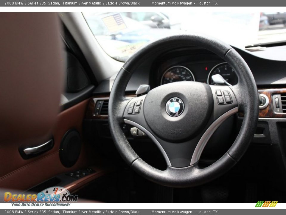 2008 BMW 3 Series 335i Sedan Titanium Silver Metallic / Saddle Brown/Black Photo #29
