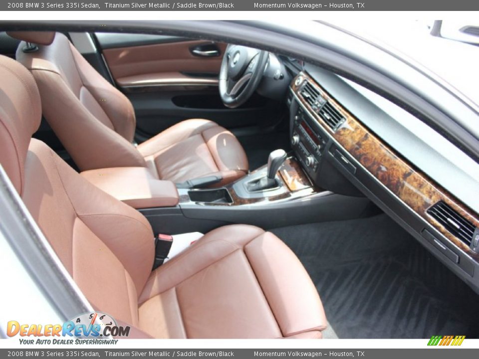 2008 BMW 3 Series 335i Sedan Titanium Silver Metallic / Saddle Brown/Black Photo #36