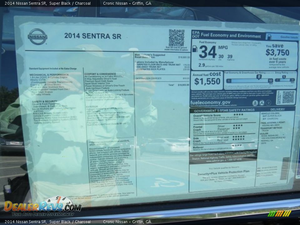 2014 Nissan Sentra SR Super Black / Charcoal Photo #11
