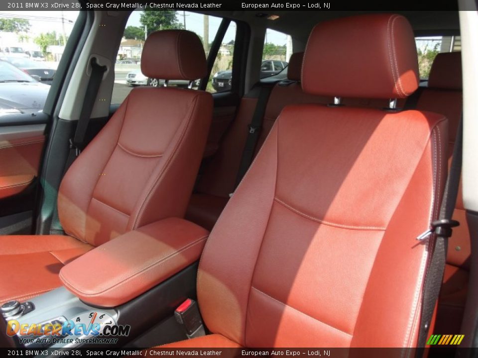 2011 BMW X3 xDrive 28i Space Gray Metallic / Chestnut Nevada Leather Photo #9