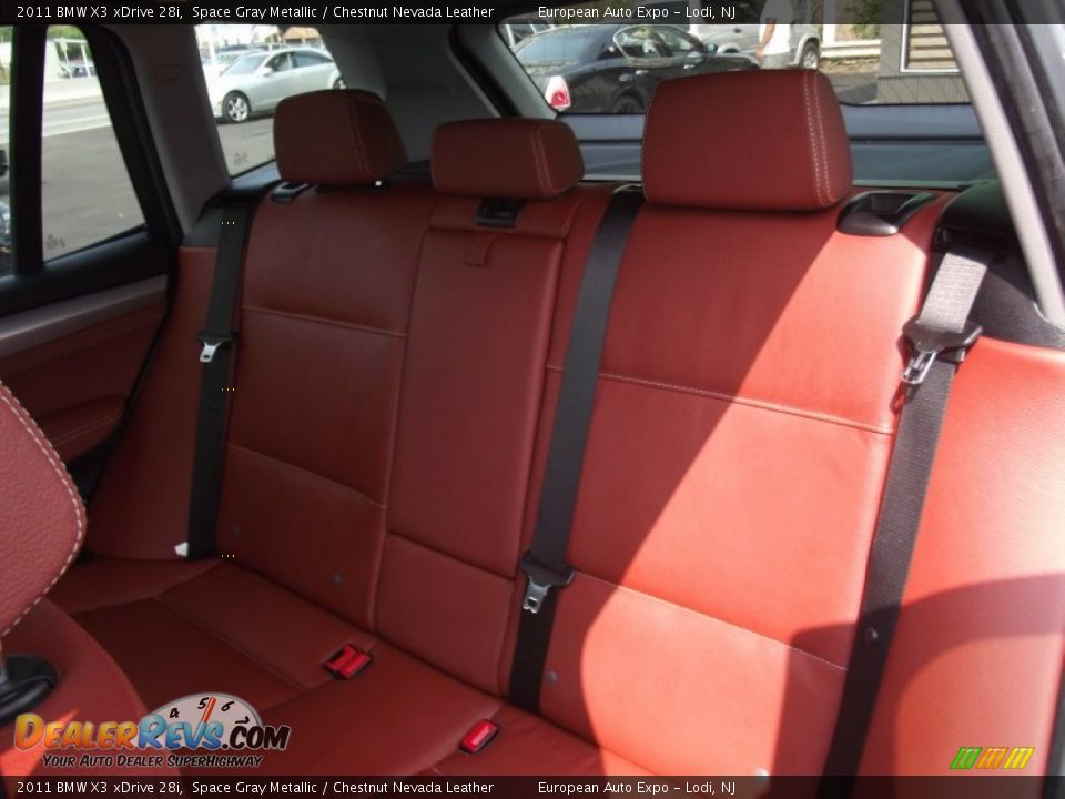 2011 BMW X3 xDrive 28i Space Gray Metallic / Chestnut Nevada Leather Photo #11