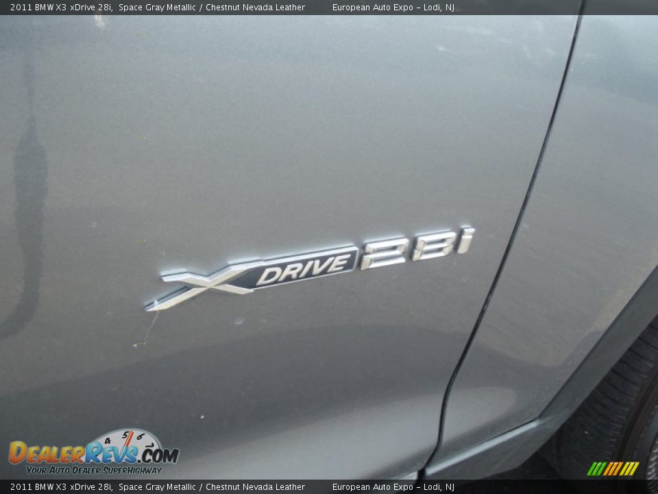 2011 BMW X3 xDrive 28i Space Gray Metallic / Chestnut Nevada Leather Photo #17