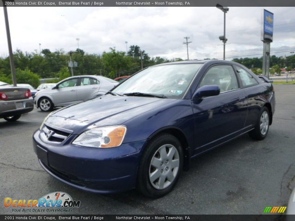 2001 Honda Civic EX Coupe Eternal Blue Pearl / Beige Photo #1