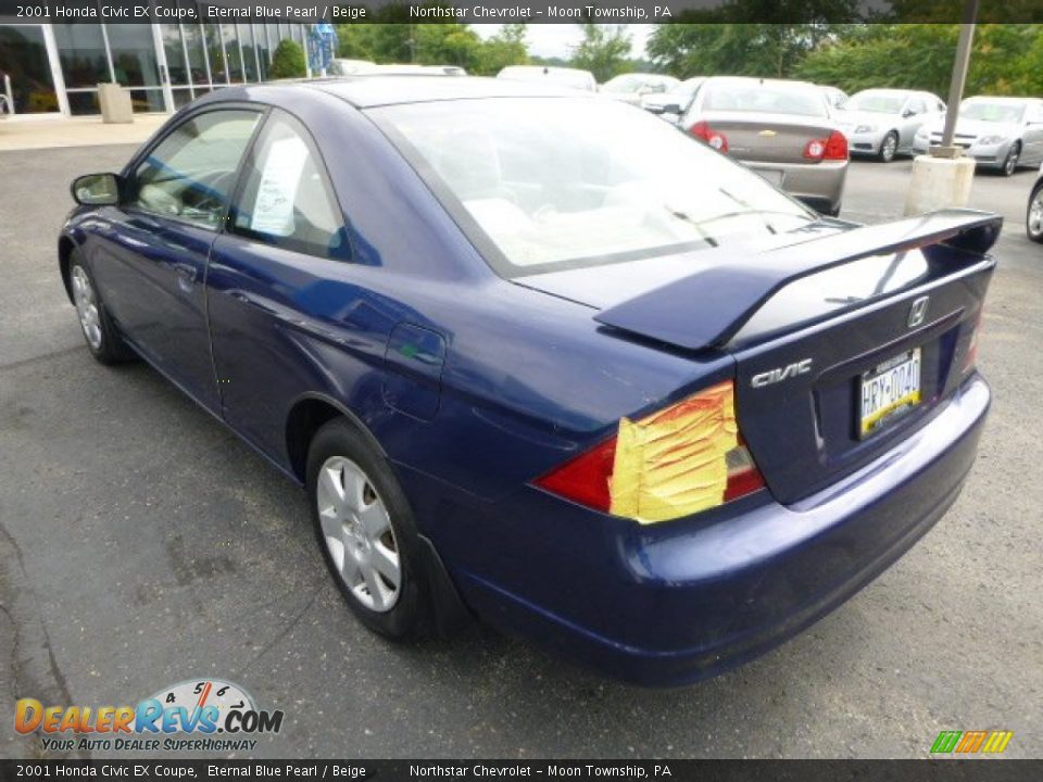 2001 Honda Civic EX Coupe Eternal Blue Pearl / Beige Photo #2