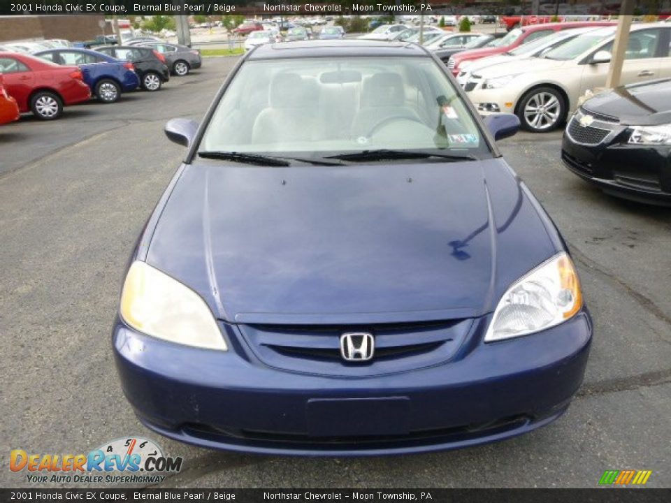 2001 Honda Civic EX Coupe Eternal Blue Pearl / Beige Photo #6