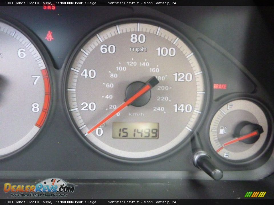 2001 Honda Civic EX Coupe Eternal Blue Pearl / Beige Photo #14