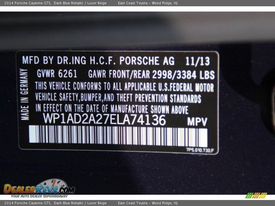 2014 Porsche Cayenne GTS Dark Blue Metallic / Luxor Beige Photo #33
