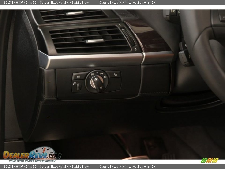 2013 BMW X6 xDrive50i Carbon Black Metallic / Saddle Brown Photo #6