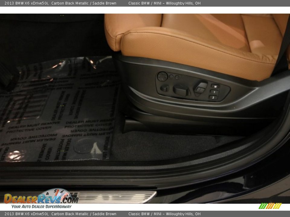 2013 BMW X6 xDrive50i Carbon Black Metallic / Saddle Brown Photo #7
